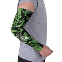 Personalised Maori Romantic Valentine Arm Sleeves The Hongi Kiss Green Galaxy