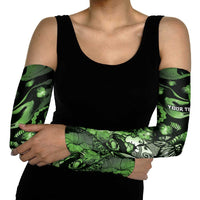 Personalised Maori Romantic Valentine Arm Sleeves The Hongi Kiss Green Galaxy