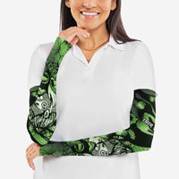 Personalised Maori Romantic Valentine Arm Sleeves The Hongi Kiss Green Galaxy