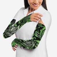 Personalised Maori Romantic Valentine Arm Sleeves The Hongi Kiss Green Galaxy