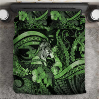Maori Romantic Valentine Bedding Set The Hongi Kiss Green Galaxy DT05 Green - Polynesian Pride