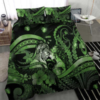 Maori Romantic Valentine Bedding Set The Hongi Kiss Green Galaxy DT05 - Polynesian Pride