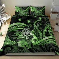 Maori Romantic Valentine Bedding Set The Hongi Kiss Green Galaxy DT05 - Polynesian Pride