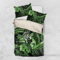 Maori Romantic Valentine Bedding Set The Hongi Kiss Green Galaxy DT05 US Twin 172cm x 218cm Green - Polynesian Pride