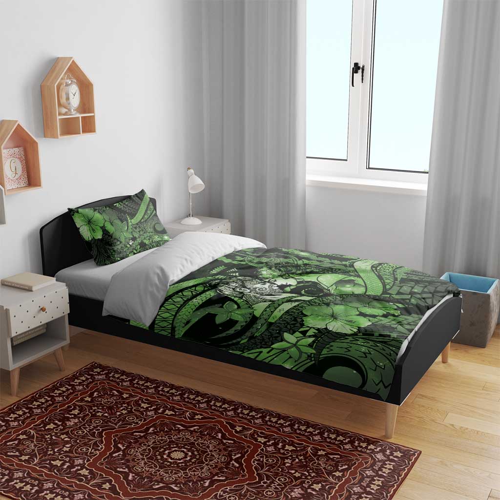 Maori Romantic Valentine Bedding Set The Hongi Kiss Green Galaxy DT05 - Polynesian Pride