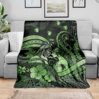 Maori Romantic Valentine Blanket The Hongi Kiss Green Galaxy DT05 - Polynesian Pride