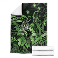 Maori Romantic Valentine Blanket The Hongi Kiss Green Galaxy DT05 - Polynesian Pride