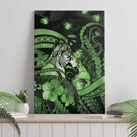 Maori Romantic Valentine Canvas Wall Art The Hongi Kiss Green Galaxy DT05 - Polynesian Pride