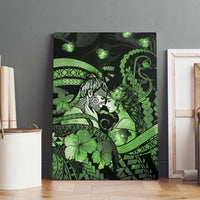 Maori Romantic Valentine Canvas Wall Art The Hongi Kiss Green Galaxy DT05 - Polynesian Pride