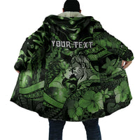 Personalised Maori Romantic Valentine Cloak The Hongi Kiss Green Galaxy DT05 - Polynesian Pride