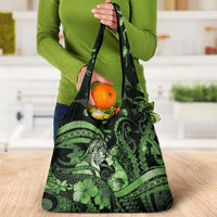 Maori Romantic Valentine Grocery Bag The Hongi Kiss Green Galaxy DT05 - Polynesian Pride