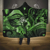 Maori Romantic Valentine Hooded Blanket The Hongi Kiss Green Galaxy