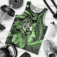 Personalised Maori Romantic Valentine Men Tank Top The Hongi Kiss Green Galaxy DT05 - Polynesian Pride
