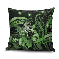 Maori Romantic Valentine Pillow Cover The Hongi Kiss Green Galaxy DT05 Green - Polynesian Pride