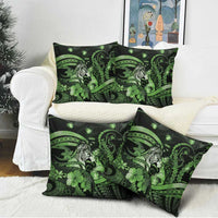 Maori Romantic Valentine Pillow Cover The Hongi Kiss Green Galaxy DT05 - Polynesian Pride