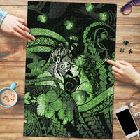 Maori Romantic Valentine Puzzle The Hongi Kiss Green Galaxy DT05 Green - Polynesian Pride