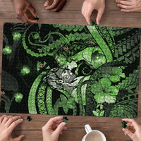 Maori Romantic Valentine Puzzle The Hongi Kiss Green Galaxy DT05 - Polynesian Pride