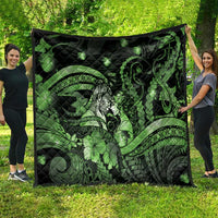 Maori Romantic Valentine Quilt The Hongi Kiss Green Galaxy