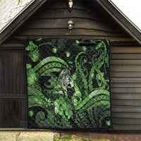 Maori Romantic Valentine Quilt The Hongi Kiss Green Galaxy