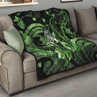 Maori Romantic Valentine Quilt The Hongi Kiss Green Galaxy