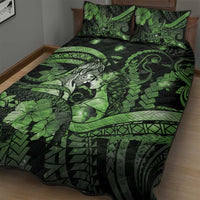 Maori Romantic Valentine Quilt Bed Set The Hongi Kiss Green Galaxy DT05 - Polynesian Pride