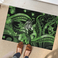 Maori Romantic Valentine Rubber Doormat The Hongi Kiss Green Galaxy DT05 - Polynesian Pride