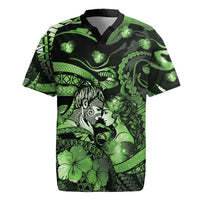 Personalised Maori Romantic Valentine Rugby Jersey The Hongi Kiss Green Galaxy DT05 Green - Polynesian Pride