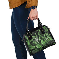 Maori Romantic Valentine Shoulder Handbag The Hongi Kiss Green Galaxy DT05 - Polynesian Pride