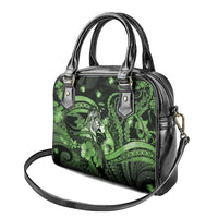 Maori Romantic Valentine Shoulder Handbag The Hongi Kiss Green Galaxy DT05 - Polynesian Pride
