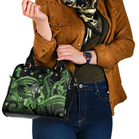 Maori Romantic Valentine Shoulder Handbag The Hongi Kiss Green Galaxy DT05 - Polynesian Pride