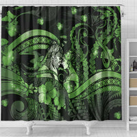 Maori Romantic Valentine Shower Curtain The Hongi Kiss Green Galaxy DT05 - Polynesian Pride