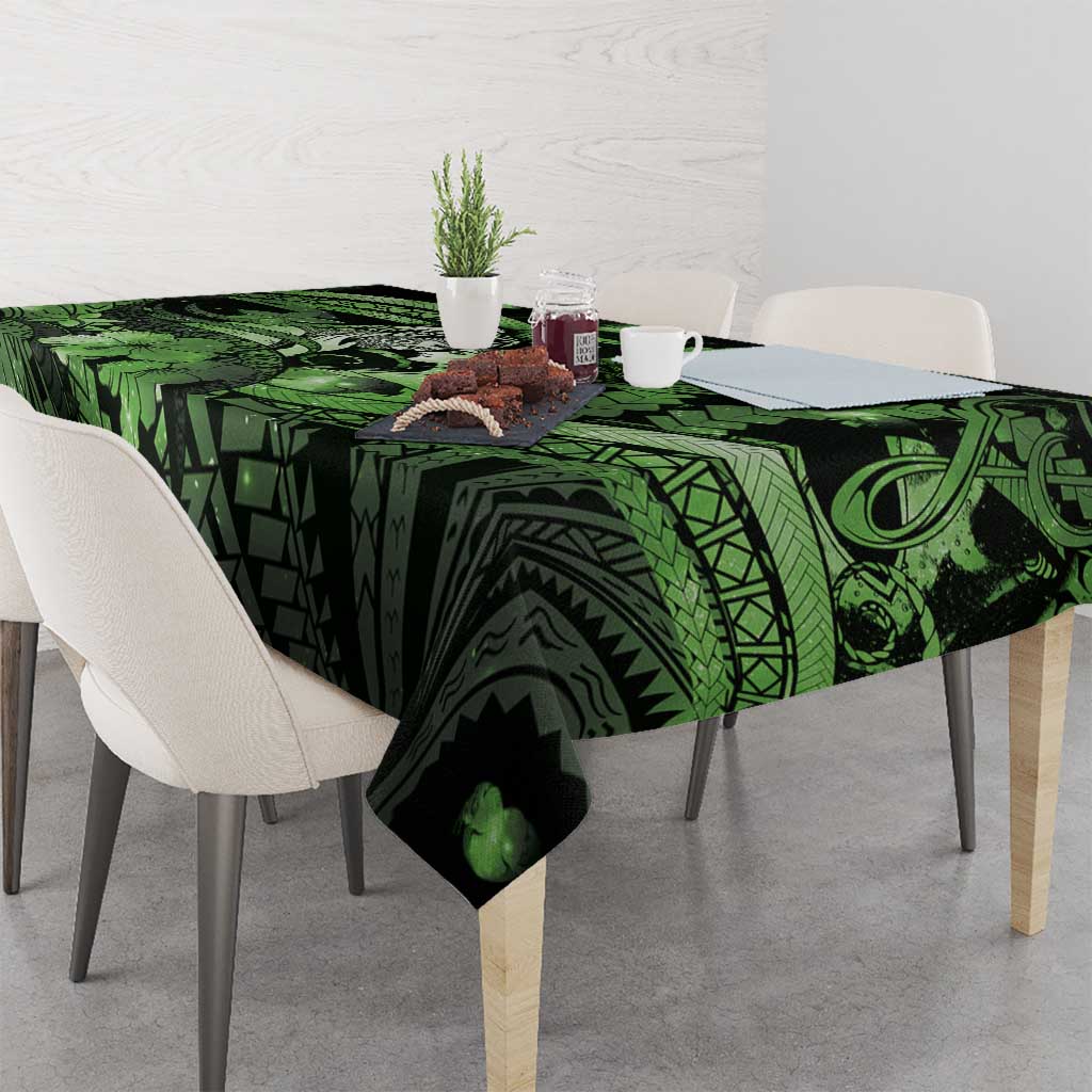 Maori Romantic Valentine Tablecloth The Hongi Kiss Green Galaxy DT05 - Polynesian Pride