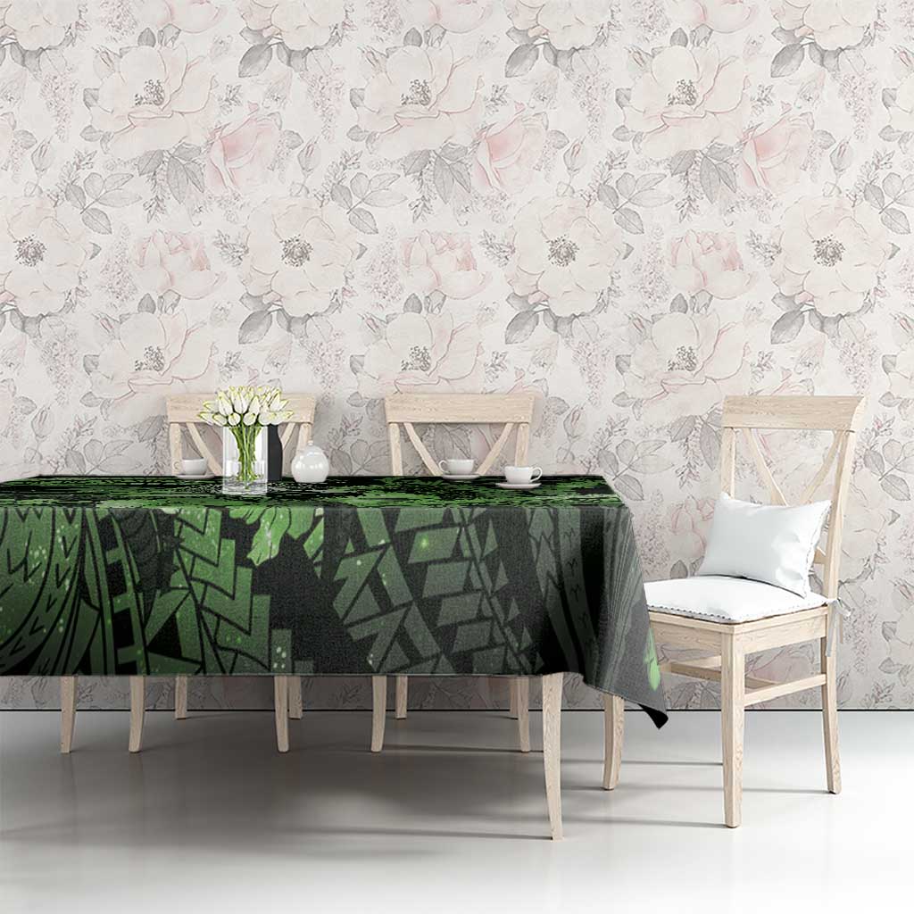 Maori Romantic Valentine Tablecloth The Hongi Kiss Green Galaxy DT05 - Polynesian Pride