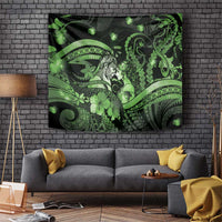 Maori Romantic Valentine Tapestry The Hongi Kiss Green Galaxy