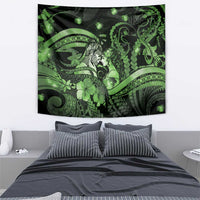 Maori Romantic Valentine Tapestry The Hongi Kiss Green Galaxy