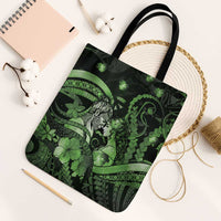 Maori Romantic Valentine Tote Bag The Hongi Kiss Green Galaxy DT05 Black Strap One Size Green - Polynesian Pride