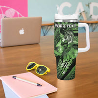 Personalised Maori Romantic Valentine Tumbler With Handle The Hongi Kiss Green Galaxy DT05 - Polynesian Pride