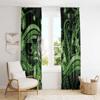 Maori Romantic Valentine Window Curtain The Hongi Kiss Green Galaxy DT05 - Polynesian Pride