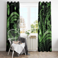 Maori Romantic Valentine Window Curtain The Hongi Kiss Green Galaxy DT05 - Polynesian Pride