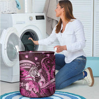 Maori Romantic Valentine Laundry Basket The Hongi Kiss Pink Galaxy DT05 - Polynesian Pride