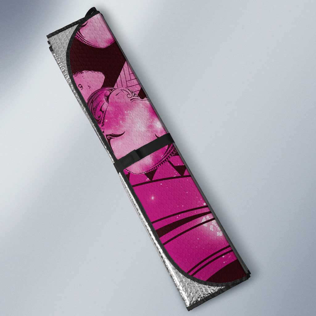 Maori Romantic Valentine Auto Sun Shade The Hongi Kiss Pink Galaxy DT05 - Polynesian Pride