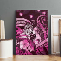 Maori Romantic Valentine Canvas Wall Art The Hongi Kiss Pink Galaxy DT05 - Polynesian Pride