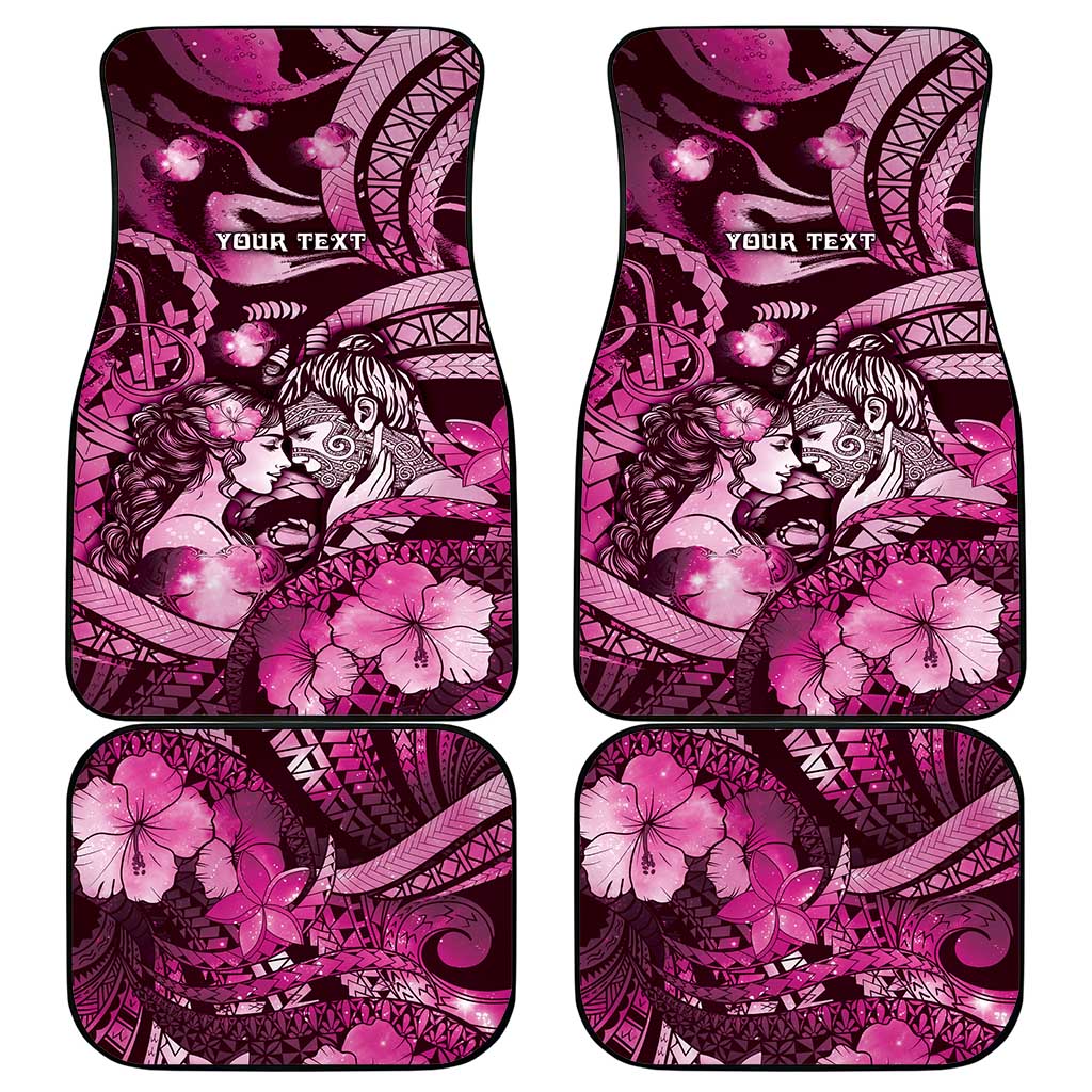 Personalised Maori Romantic Valentine Car Mats The Hongi Kiss Pink Galaxy DT05 - Polynesian Pride