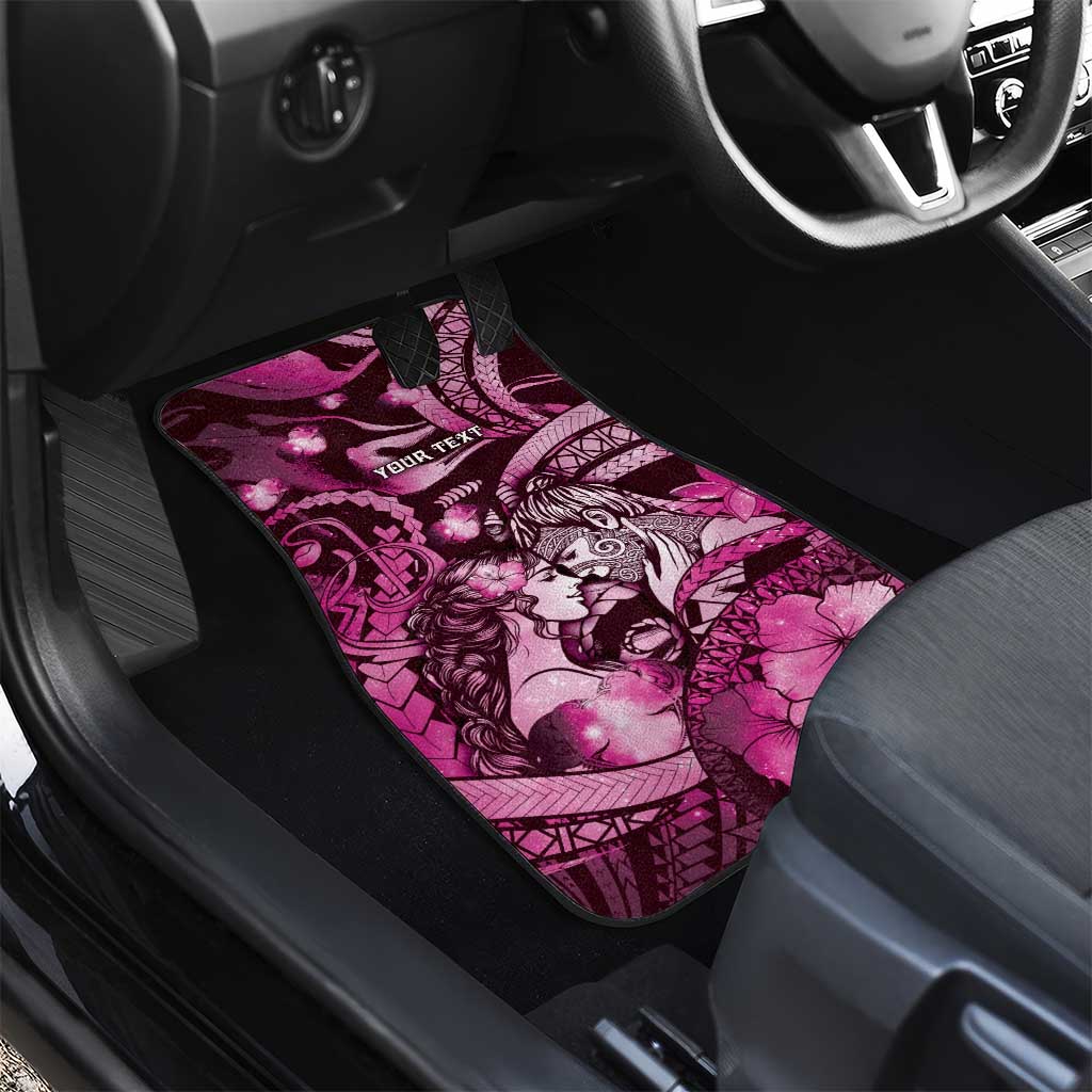 Personalised Maori Romantic Valentine Car Mats The Hongi Kiss Pink Galaxy DT05 - Polynesian Pride