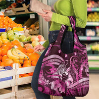 Maori Romantic Valentine Grocery Bag The Hongi Kiss Pink Galaxy DT05 - Polynesian Pride