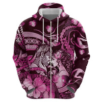 Personalised Maori Romantic Valentine Hoodie The Hongi Kiss Pink Galaxy DT05 - Polynesian Pride