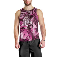 Personalised Maori Romantic Valentine Men Tank Top The Hongi Kiss Pink Galaxy DT05 - Polynesian Pride