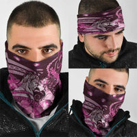 Maori Romantic Valentine Neck Gaiter The Hongi Kiss Pink Galaxy DT05 - Polynesian Pride