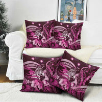 Maori Romantic Valentine Pillow Cover The Hongi Kiss Pink Galaxy DT05 - Polynesian Pride