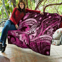 Maori Romantic Valentine Quilt The Hongi Kiss Pink Galaxy DT05 - Polynesian Pride